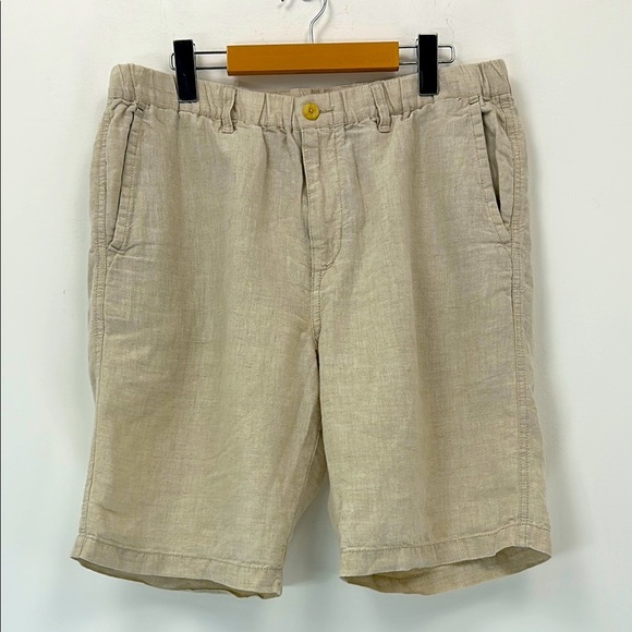 Tommy Bahama Men's Tan Linen Blend Shorts Travel Resort Golf Vacation Wedding - Picture 1 of 10